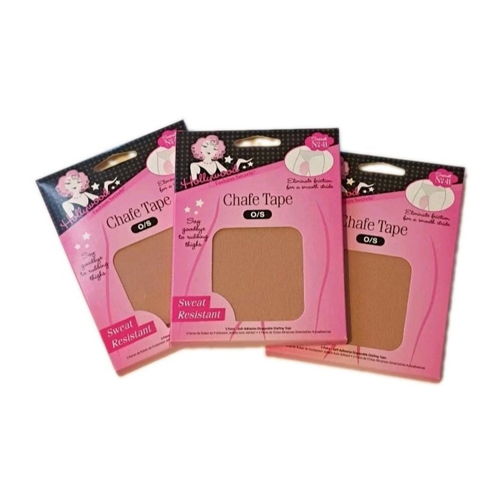 Hollywood Fashion Secrets Chafe Tape Beige Lot of 3 New With Tags No Sweat Thigh